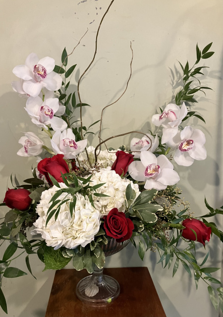 Blue Hydrangea White Roses