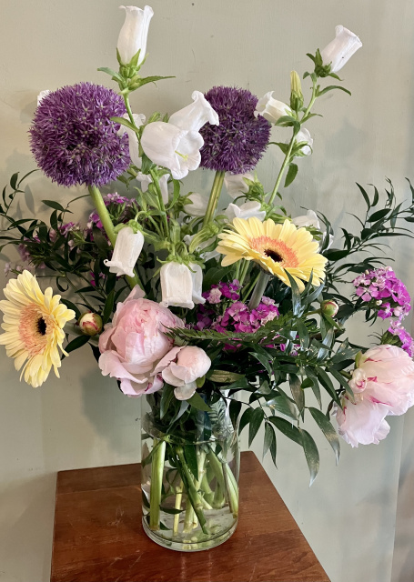 sea lavender roses mason jar